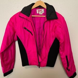 Ossi Ski Wear 90s 80s snow jacket hot pink